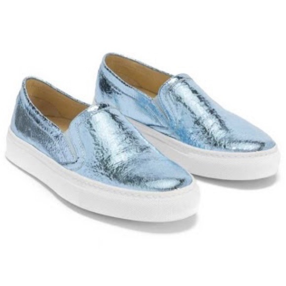 M. Gemi Shoes - M. GEMI 'The Fresco' Metallic Blue Leather Slip-on